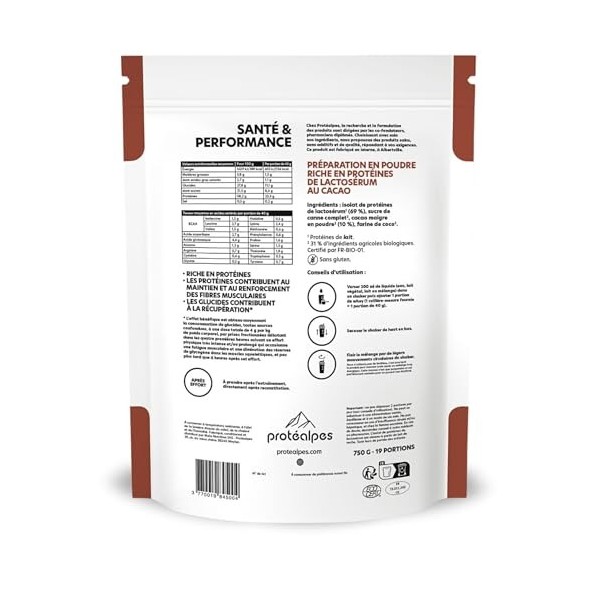 PROTÉALPES Whey Protéine Isolat sans édulcorants I Microfiltration à Froid I Made in France I Riche en BCAA I Haute Digestibi...