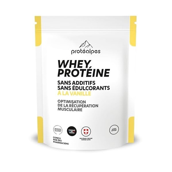 PROTÉALPES Whey Protéine Isolat sans édulcorants I Microfiltration à Froid I Made in France I Riche en BCAA I Haute Digestibi...