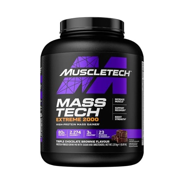 MuscleTech Mass-Tech Extreme 2000, Triple Chocolate Brownie EAN 631656259681 - 2720g