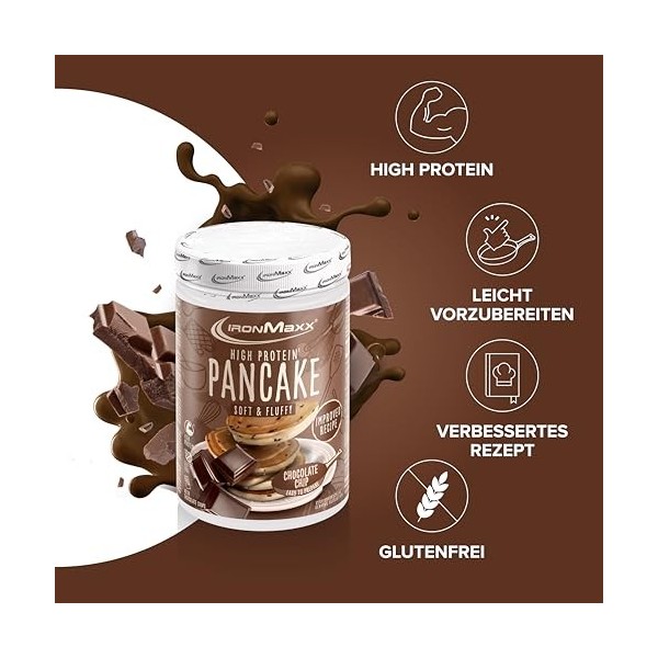 IronMaxx – Pancake Protéiné en Poudre – Pépites de chocolat 450 g – Pancake protéine pour petit-déjeuner & fitness Protéines ...
