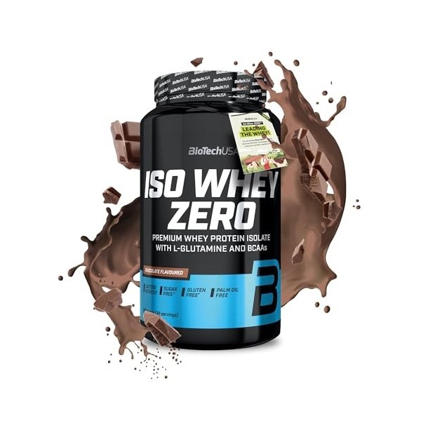 BioTechUSA Iso Whey Zero | Premium Whey Protein Isolate | Grass-Fed | Enzyme-Free | Sugar- and Gluten-free, 908 g, Chocolat P...