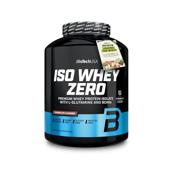 BioTechUSA Iso Whey Zero | Premium Whey Protein Isolate | Grass-Fed | Enzyme-Free | Sugar- and Gluten-free, 1816 g, Chocolat ...