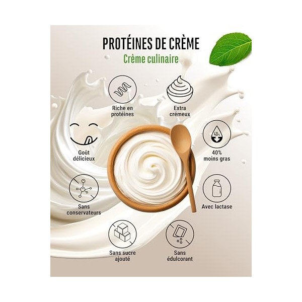 Yummy Crème Protéinée - 1000 g - ingrédient riche en protéines pour la cuisine et la pâtisserie à base de protéines de lactos...