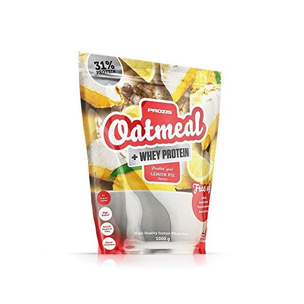 Prozis Oatmeal + Whey - Avoine et whey 1000 g Tarte au citron