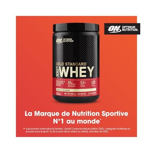 Optimum Nutrition Gold Standard 100% Whey, Poudre de Protéines pour Construction et Récupération Musculaire, avec Glutamine e...