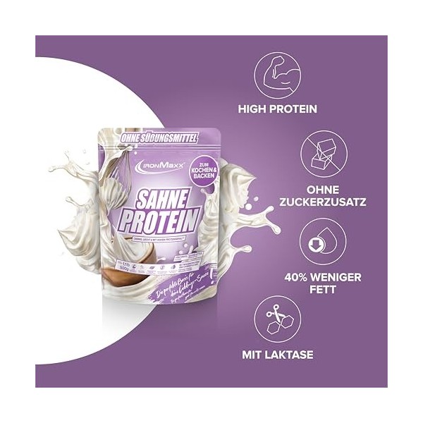 IronMaxx Crème Protein - Sachet de 500g - Ingrédient de cuisine et de pâtisserie riche en protéines avec protéines de lactosé...