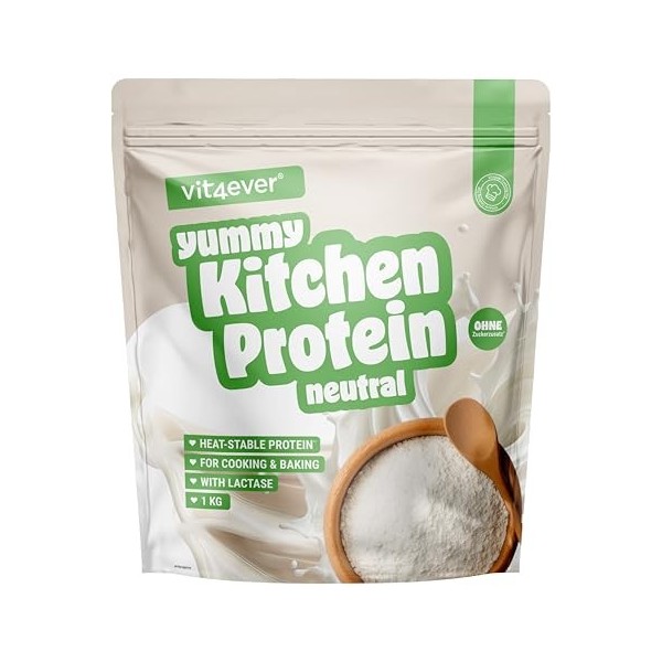 Yummy Kitchen - Protéines pour Cuisiner & Pâtisser - 1000 g de Poudre Protéinée - 82% de Protéines, Résistante à la Chaleur, 