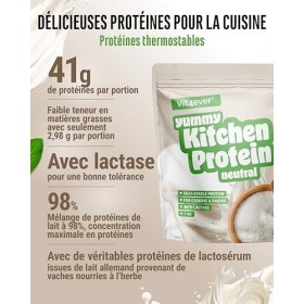 Yummy Kitchen - Protéines pour Cuisiner & Pâtisser - 1000 g de Poudre Protéinée - 82% de Protéines, Résistante à la Chaleur, 