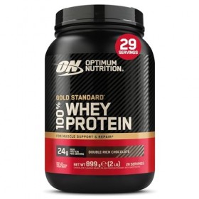 Optimum Nutrition Gold Standard 100% Whey, Protéine en Poudre, Goût Double Chocolat Riche, 899g, 29 Doses, Emballage Peut Var...