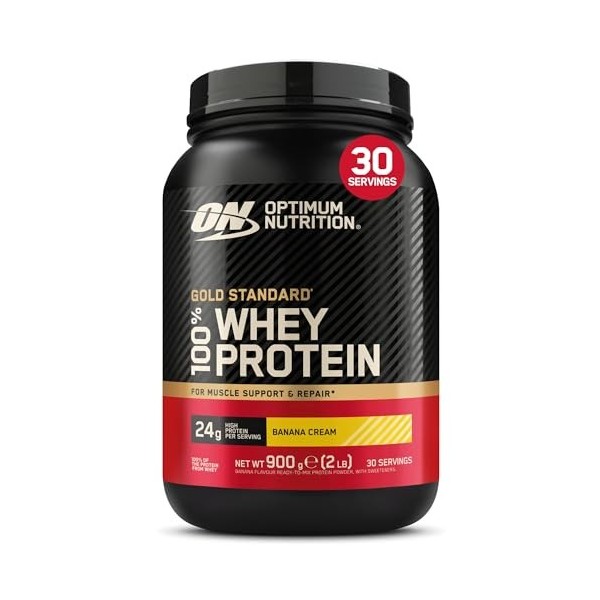 Optimum Nutrition Gold Standard 100% Whey, Protéine en Poudre, Goût Double Chocolat Riche, 899g, 29 Doses, Emballage Peut Var...