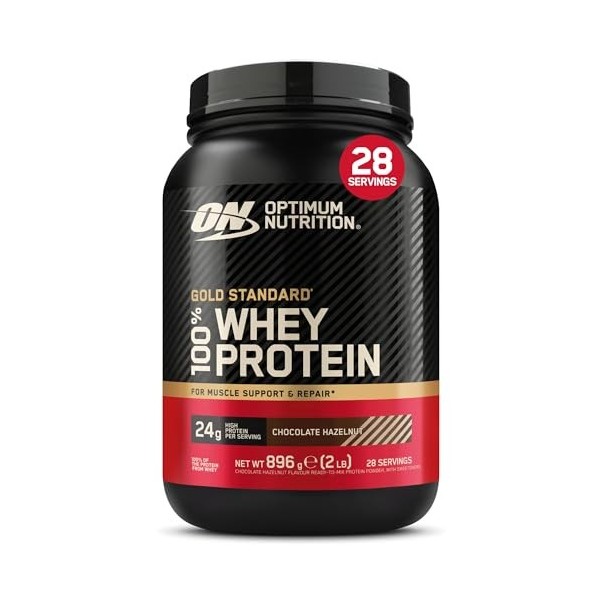 Optimum Nutrition Gold Standard 100% Whey, Protéine en Poudre, Goût Double Chocolat Riche, 899g, 29 Doses, Emballage Peut Var...