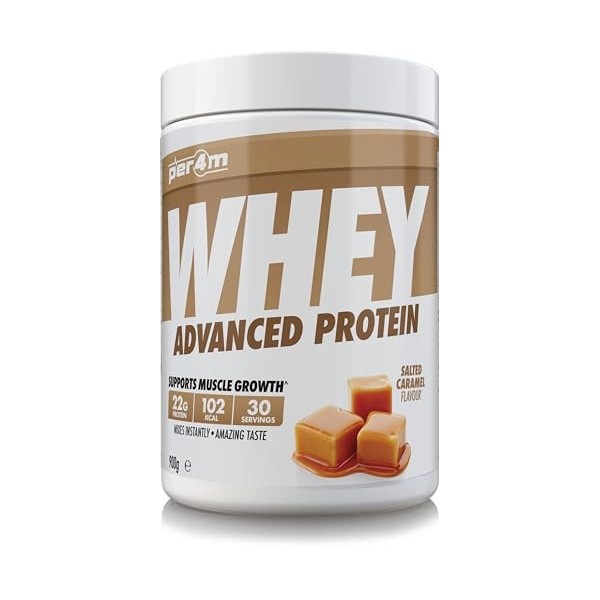 Per4m Whey Protéine Caramel Salé 900g – Protéine whey goût caramel salé pour la réparation musculaire