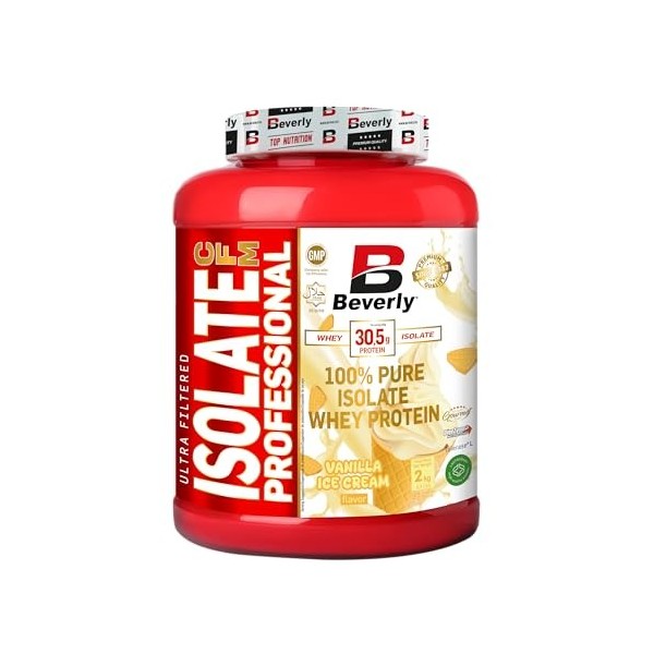 Beverly Isolate CFM - Isolat de protéines de lactosérum Lacprodan - 2 kg - 30 g de protéines par portion - 58 portions - Toni...