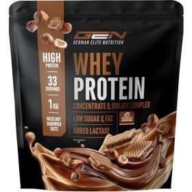 Elite Whey Protein en poudre - 1000 g Sandwich aux noisettes. - avec whey isolat - jusquà 23 g de protéines par portion - in