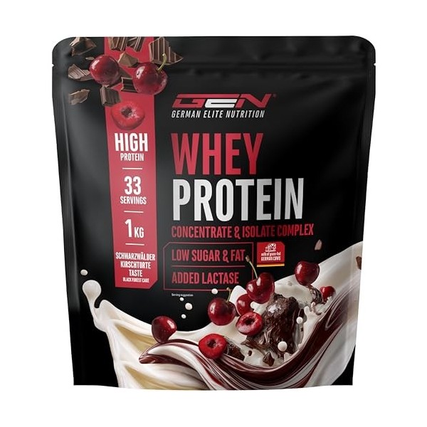 Elite Whey Protein en poudre - 1000 g Sandwich aux noisettes. - avec whey isolat - jusquà 23 g de protéines par portion - in