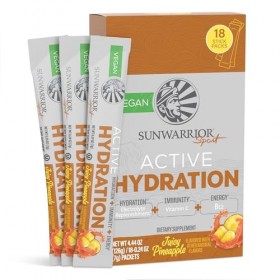 Sunwarrior Active Hydration Stick Packs 18x7g Ananas juteux - Intra- et post-entraînement - Intra-entraînement