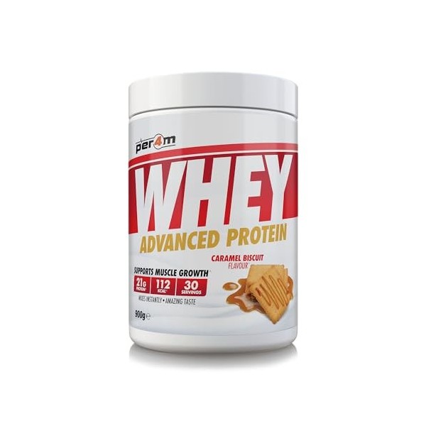 Per4m Whey Protéine Biscuit Caramel 900g – Protéine whey biscuit caramel pour la récupération musculaire