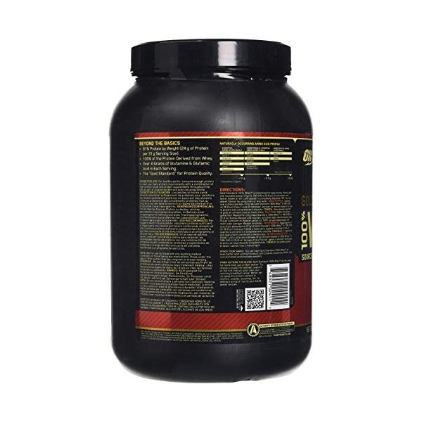 Optimum Nutrition 100% Whey Gold Standard, 2 LB Dose French Vanilla Creme Protéines whey