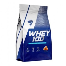 Trec Nutrition WHEY 100 900 g de caramel salé – Excellente solubilité, croissance musculaire, profil complet en acides aminés...