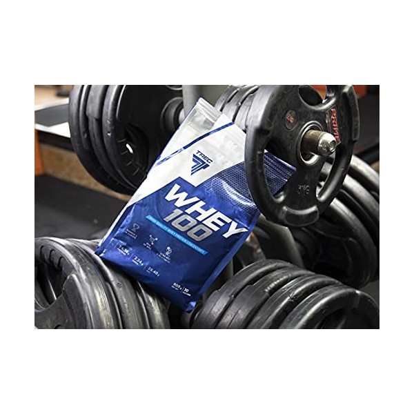 Trec Nutrition WHEY 100 900 g de caramel salé – Excellente solubilité, croissance musculaire, profil complet en acides aminés...