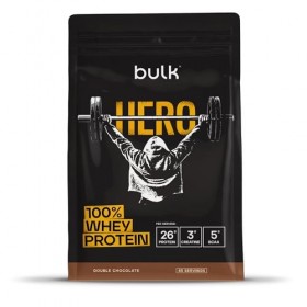 Bulk Hero 100% Whey Protéine en Poudre | Double Chocolat | 13 Portions | 26g Protéine + 3g Créatine | 5g BCAA | Faible en Suc