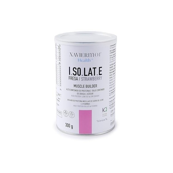 XAVIERMOR - Protéine isolée Isolate Whey 90% Fraise 300g - Caséine Micellaire + L-Glutamine Kyowa et DigeZyme - Récupération ...