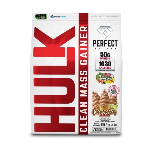 Perfect Sports HULK Clean Mass Gainer HULK Clean Mass Gainer Chocolate Ice Cream 10LB