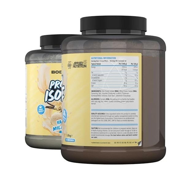 Applied Nutrition BodyFuel Protein Isolate Powder – 26 g de protéines, isolat de protéines de lactosérum et de lait pour la c