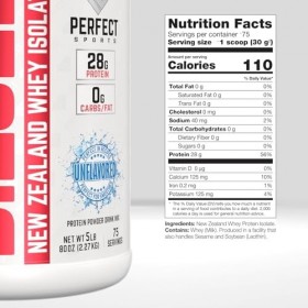Perfect Sports Diesel 100% New Zealand Whey Isolate 5lbs Sans saveur - Protéines - Isolat de protéines de lactosérum Protéine...