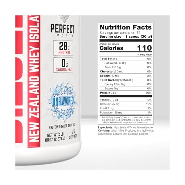 Perfect Sports Diesel 100% New Zealand Whey Isolate 5lbs Sans saveur - Protéines - Isolat de protéines de lactosérum Protéine...