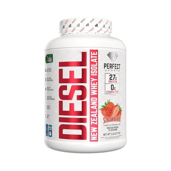 Perfect Sports Diesel 100% New Zealand Whey Isolate 5lbs Sans saveur - Protéines - Isolat de protéines de lactosérum Protéine...