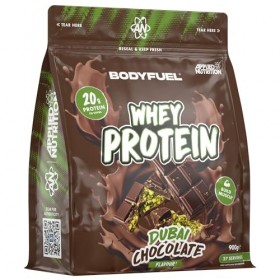 Bodyfuel Whey Protein Powder, 900g, Poudre, Saveur Dubai Chocolate, 27 Portions, Halal, 20g Protéines par Portion
