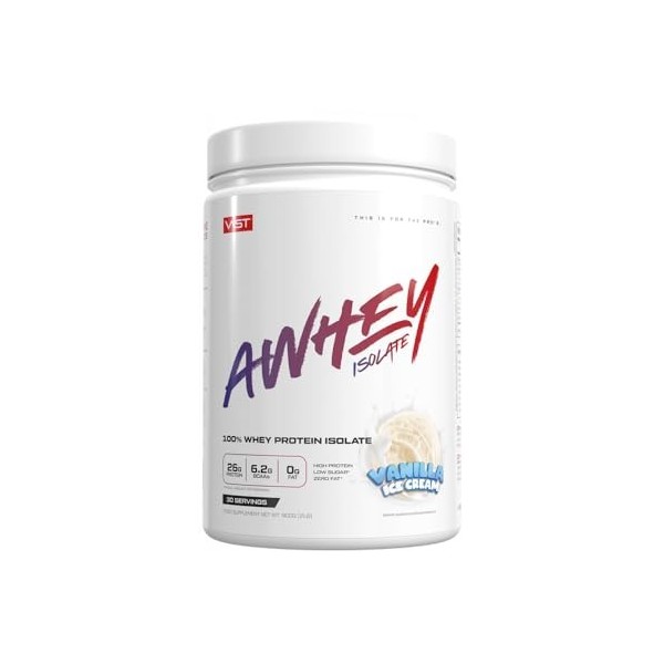 VAST AWhey Isolate 900g Crème glacée à la vanille - Protéines - Isolat de protéines de lactosérum