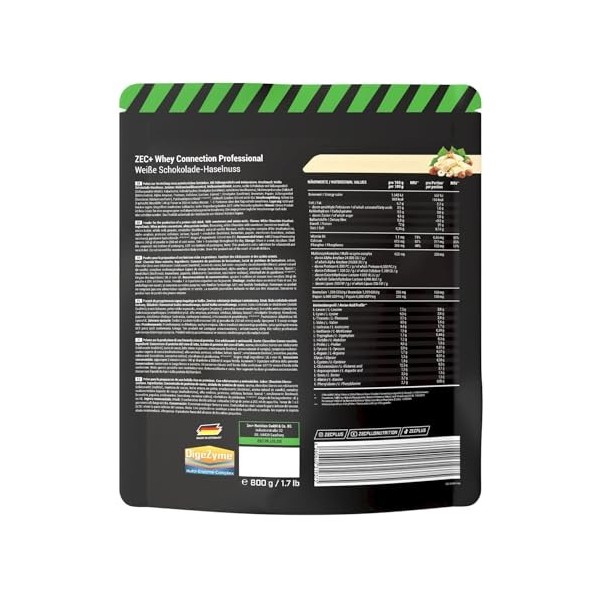 Zec+ Whey Connection Professional 800g Chocolat blanc noisettes - Protéines - Mélange de protéines de lactosérum