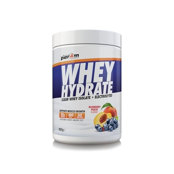Per4m Whey Hydrate 900g Myrtille Pêche - Protéines - Protéines claires