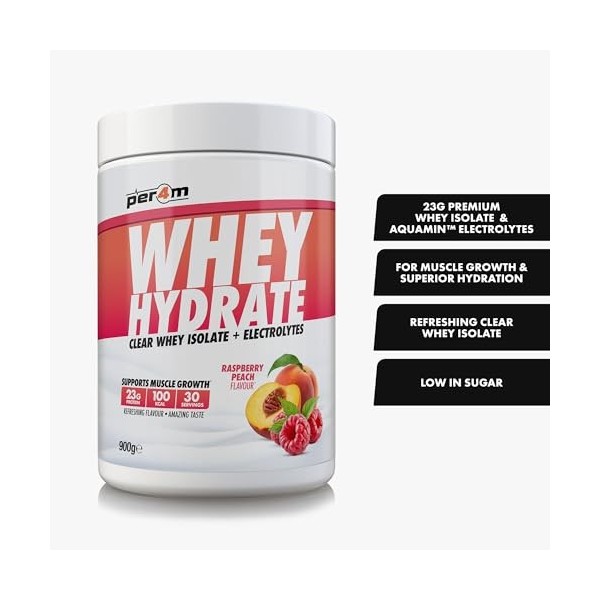 Per4m Whey Hydrate 900g Framboise-Pêche - Protéines - Protéines claires