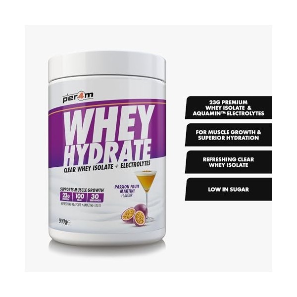 Per4m Whey Hydrate 900g Martini au fruit de la passion - Protéines - Protéines claires