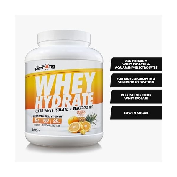 Per4m Whey Hydrate 1800g Orange et ananas - Protéines - Protéines claires