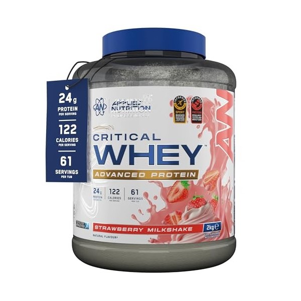 Applied Nutrition Critical Whey 2000g Milkshake aux fraises - Protéines - Mélange de protéines de lactosérum