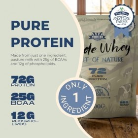 Protero Weide Whey 72 – À partir dun seul ingrédient – Poudre de protéines pures issues de lélevage • Sans additifs • Proté