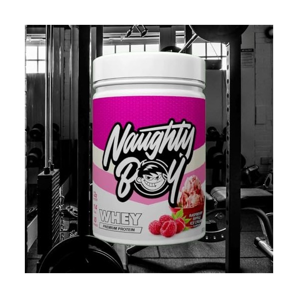 Naughty Boy Whey Advanced Protein 900g Crème glacée à la framboise - Protéines - Mélange de protéines de lactosérum