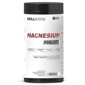 SKILL Nutrition Malate de Magnésium avec Vitamine B6 | 90 gélules | Active P-5-P – 340 mg par portion | 3000 mg de malate hau