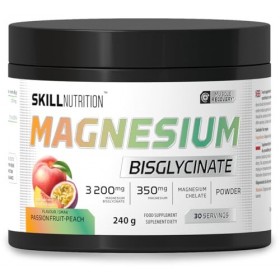 SKILL Nutrition Bisglycinate de magnésium | Saveur fruit de la passion-pêche | 350 mg de magnésium par portion | Soutient les