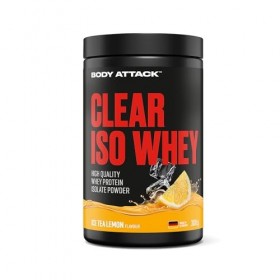 Body Attack Clear Iso Whey Ice Tea Lemon 300 g – Fabriqué en Allemagne – Isolat rafraîchissant et transparent de protéines de