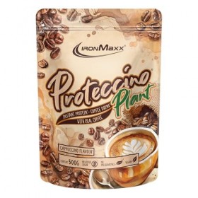 IronMaxx Plant Proteccino Cappuccino 500 g - Café protéiné vegan au vrai café - Sans sucres ajoutés - Riche en protéines et e...