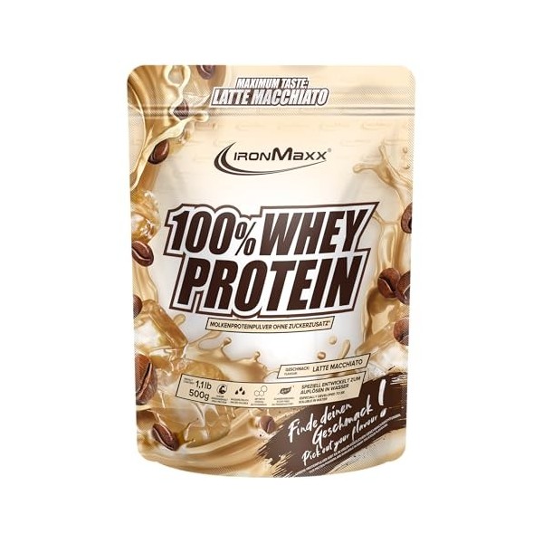 IronMaxx 100% Whey Protein Céréales au Miel – Poudre de protéines de lactosérum hydrosoluble | Riche en protéines | Contient ...