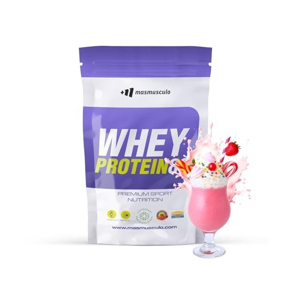 MM Supplements Whey Protein 80-500 g - Rêve de fraise - Protéine de lactosérum - Protéine Whey - Avec lacprodan dArla et pro