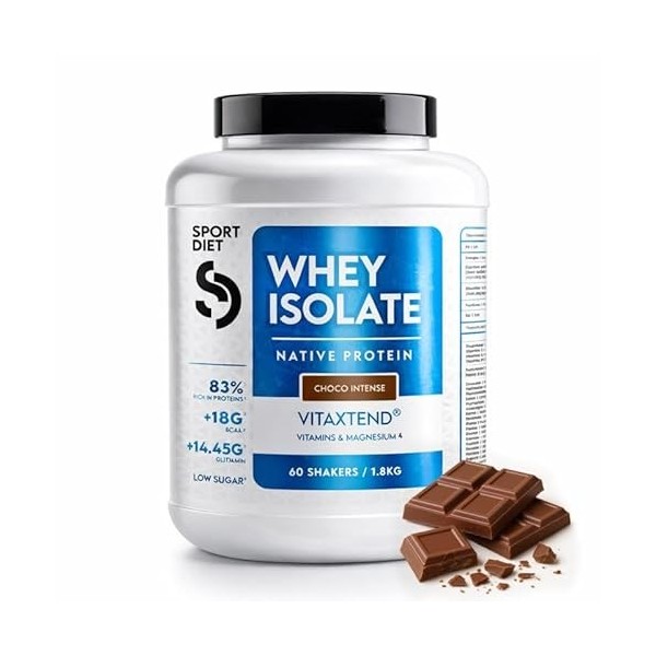 WHEY ISOLATE VITAXTEND – Protéine de Lactosérum Ultra-Filtrée – 24,9g de Protéines, BCAA, Glutamine – Soutien Musculaire, Réc...