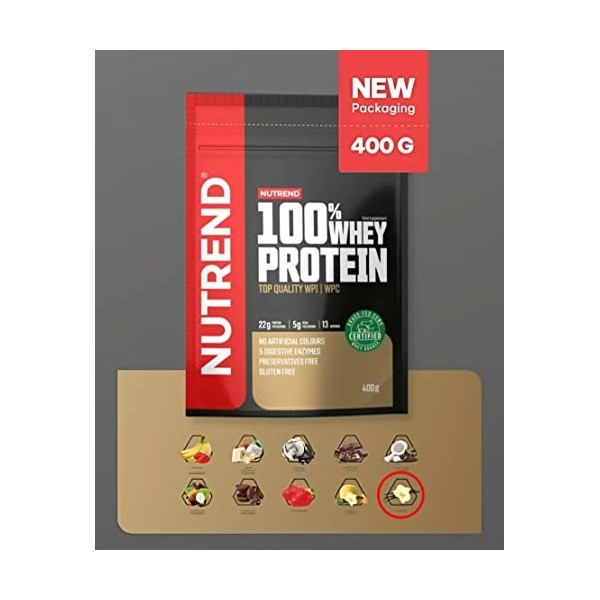Nutrend 100% Whey Protein, Vanilla - 400g Protéines whey