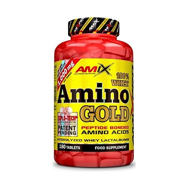 AMIX - Supplément alimentaire Whey Amino Gold sur 180 tablettes - Aide à éviter la dégradation musculaire - Contribue à laug